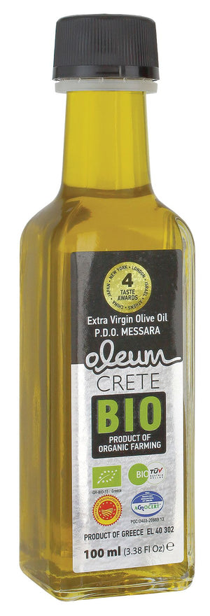 Bild in Slideshow öffnen, Extra Natives Koroneiki Olivenöl Bio 80 Preise P.D.O. Messara Oleum Crete 100ml - 1L Glas
